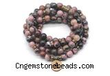 GMN7032 8mm rhodonite 108 mala beads wrap bracelet necklace