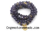 GMN7038 8mm amethyst 108 mala beads wrap bracelet necklace