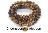 GMN7042 8mm yellow tiger eye 108 mala beads wrap bracelet necklace