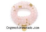 GMN7050 8mm rose quartz 108 mala beads wrap bracelet necklaces