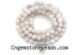 GMN7063 8mm white crazy lace agate 108 mala beads wrap bracelet necklaces