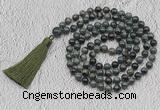 GMN717 Hand-knotted 8mm, 10mm kambaba jasper 108 beads mala necklaces with tassel