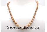 GMN7303 picture jasper graduated beaded necklace & bracelet set