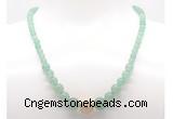 GMN7312 green aventurine graduated beaded necklace & bracelet set