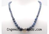 GMN7315 dumortierite graduated beaded necklace & bracelet set