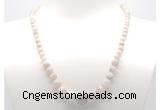 GMN7321 white crazy lace agate graduated beaded necklace & bracelet set