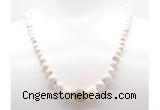 GMN7340 white howlite graduated beaded necklace & bracelet set