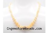 GMN7341 honey jade graduated beaded necklace & bracelet set