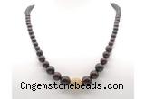 GMN7350 brecciated jasper graduated beaded necklace & bracelet set