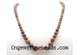 GMN7351 picasso jasper graduated beaded necklace & bracelet set