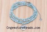 GMN7413 4mm faceted round tiny amazonite beaded necklace with constellation charm