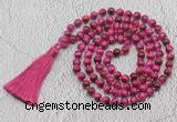 GMN754 Hand-knotted 8mm, 10mm red tiger eye 108 beads mala necklaces with tassel