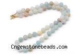 GMN7601 18 - 36 inches 8mm, 10mm matte amazonite beaded necklaces