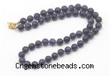 GMN7633 18 - 36 inches 8mm, 10mm matte amethyst beaded necklaces