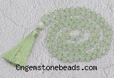 GMN772 Hand-knotted 8mm, 10mm prehnite 108 beads mala necklaces with tassel