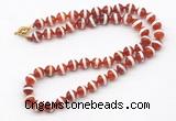 GMN7730 18 - 36 inches 8mm, 10mm round red Tibetan agate beaded necklaces