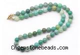 GMN7756 18 - 36 inches 8mm, 10mm round grass agate beaded necklaces