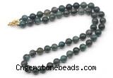 GMN7765 18 - 36 inches 8mm, 10mm round moss agate beaded necklaces