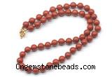 GMN7772 18 - 36 inches 8mm, 10mm round red jasper beaded necklaces
