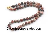 GMN7773 18 - 36 inches 8mm, 10mm round brecciated jasper beaded necklaces