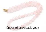 GMN7792 18 - 36 inches 8mm, 10mm round rose quartz beaded necklaces