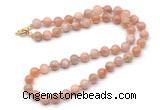 GMN7809 18 - 36 inches 8mm, 10mm round moonstone beaded necklaces