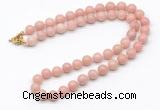 GMN7829 18 - 36 inches 8mm, 10mm round Chinese pink opal beaded necklaces