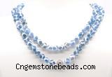 GMN8002 18 - 36 inches 8mm, 10mm blue Tibetan agate 54, 108 beads mala necklaces