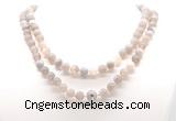 GMN8003 18 - 36 inches 8mm, 10mm grey banded agate 54, 108 beads mala necklaces