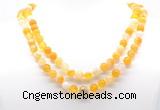 GMN8005 18 - 36 inches 8mm, 10mm yellow banded agate 54, 108 beads mala necklaces