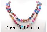 GMN8009 18 - 36 inches 8mm, 10mm colorful banded agate 54, 108 beads mala necklaces