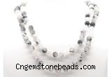 GMN8020 18 - 36 inches 8mm, 10mm black rutilated quartz 54, 108 beads mala necklaces