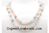 GMN8021 18 - 36 inches 8mm, 10mm morganite 54, 108 beads mala necklaces