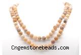 GMN8032 18 - 36 inches 8mm, 10mm fossil coral 54, 108 beads mala necklaces