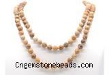 GMN8033 18 - 36 inches 8mm, 10mm picture jasper 54, 108 beads mala necklaces