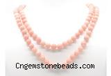 GMN8036 18 - 36 inches 8mm, 10mm Chinese pink opal 54, 108 beads mala necklaces