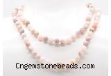 GMN8037 18 - 36 inches 8mm, 10mm natural pink opal 54, 108 beads mala necklaces