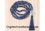 GMN8202 18 - 36 inches 8mm sodalite 54, 108 beads mala necklace with tassel