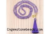 GMN8205 18 - 36 inches 8mm amethyst 54, 108 beads mala necklace with tassel