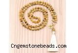 GMN8208 18 - 36 inches 8mm golden tiger eye 54, 108 beads mala necklace with tassel