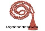 GMN8416 8mm, 10mm red jasper 27, 54, 108 beads mala necklace with tassel