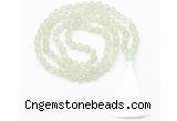 GMN8468 8mm, 10mm prehnite 27, 54, 108 beads mala necklace with tassel