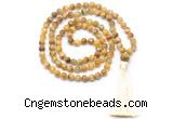 GMN8475 8mm, 10mm golden tiger eye 27, 54, 108 beads mala necklace with tassel