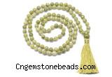 GMN8519 8mm, 10mm China jade 27, 54, 108 beads mala necklace with tassel
