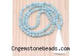 GMN8704 Hand-Knotted 8mm, 10mm Matte Amazonite 108 Beads Mala Necklace