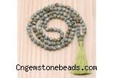 GMN8720 Hand-Knotted 8mm, 10mm Matte Rhyolite 108 Beads Mala Necklace