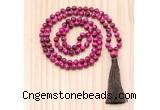 GMN8808 Hand-Knotted 8mm, 10mm Red Tiger Eye 108 Beads Mala Necklace