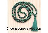 GMN8811 Hand-Knotted 8mm, 10mm Green Tiger Eye 108 Beads Mala Necklace