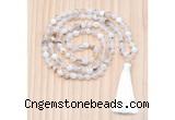 GMN8814 Hand-Knotted 8mm, 10mm Montana Agate 108 Beads Mala Necklace