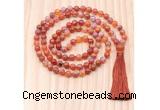 GMN8828 Hand-Knotted 8mm, 10mm Fire Agate 108 Beads Mala Necklace
